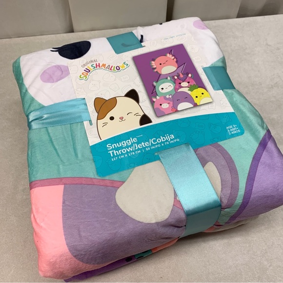 NEW Squishmallows Snuggle Throw Blanket axolotyl unicorn 50x70 in super soft - Picture 8 of 9
